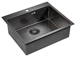 Мойка кухонная Paulmark BRIM PM215951-GM вороненая сталь купить в интернет-магазине сантехники Sanbest