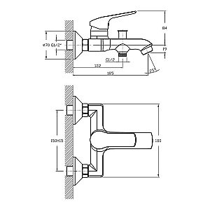 Смеситель для ванны Koller Pool Twist TW0100 хром купить в интернет-магазине сантехники Sanbest