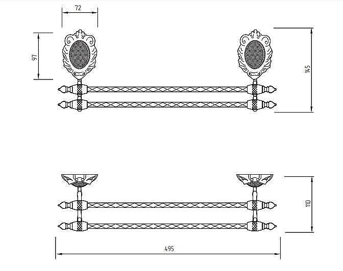 Полотенцедержатель Migliore Cleopatra 16701 золото купить в интернет-магазине сантехники Sanbest