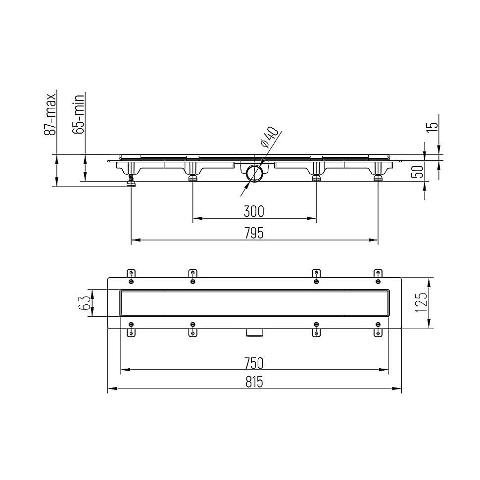 Душевой лоток PAINI Line CH750L 75 хром купить в интернет-магазине Sanbest