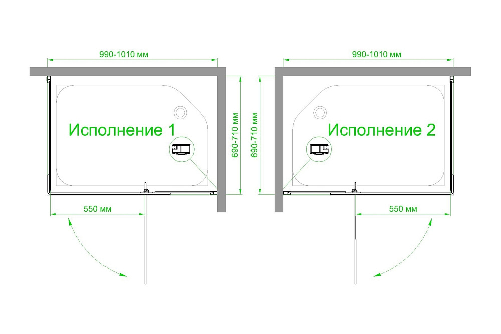 Душевой уголок Royal Bath HPVD RB7010HPVD-T-BL 100х70 прозрачное стекло/черный профиль купить в интернет-магазине Sanbest