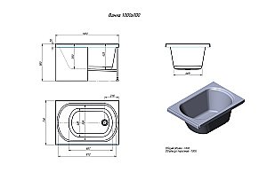 Акриловая ванна Alex Baitler Байкал 100х70 белая купить в интернет-магазине Sanbest