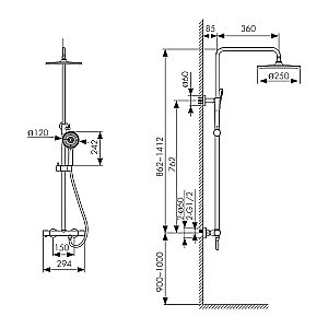 Душевая система Kaiser Serio 05577-4 белая матовая купить в интернет-магазине сантехники Sanbest