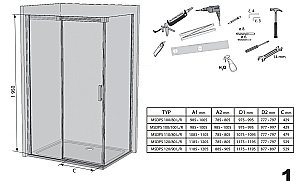 Душевой уголок Ravak Matrix MSDPS 120x80 стекло прозрачное/профиль белый купить в интернет-магазине Sanbest