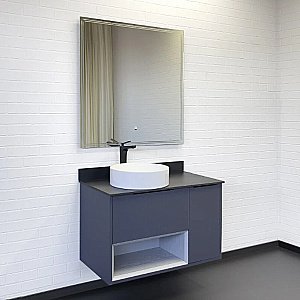 Тумба с раковиной Comforty Джанкой 90 00-00017878 антрацит/серая матовая для ванной в интернет-магазине Sanbest