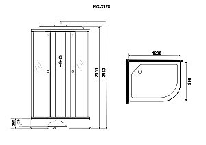 Душевая кабина Niagara Eco E120/80/26L-R/MT 120х80 купить в интернет-магазине Sanbest