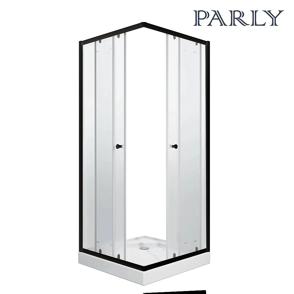 Душевой уголок Parly ZFQ81B 80x80 стекло матовое/профиль черный купить в интернет-магазине Sanbest