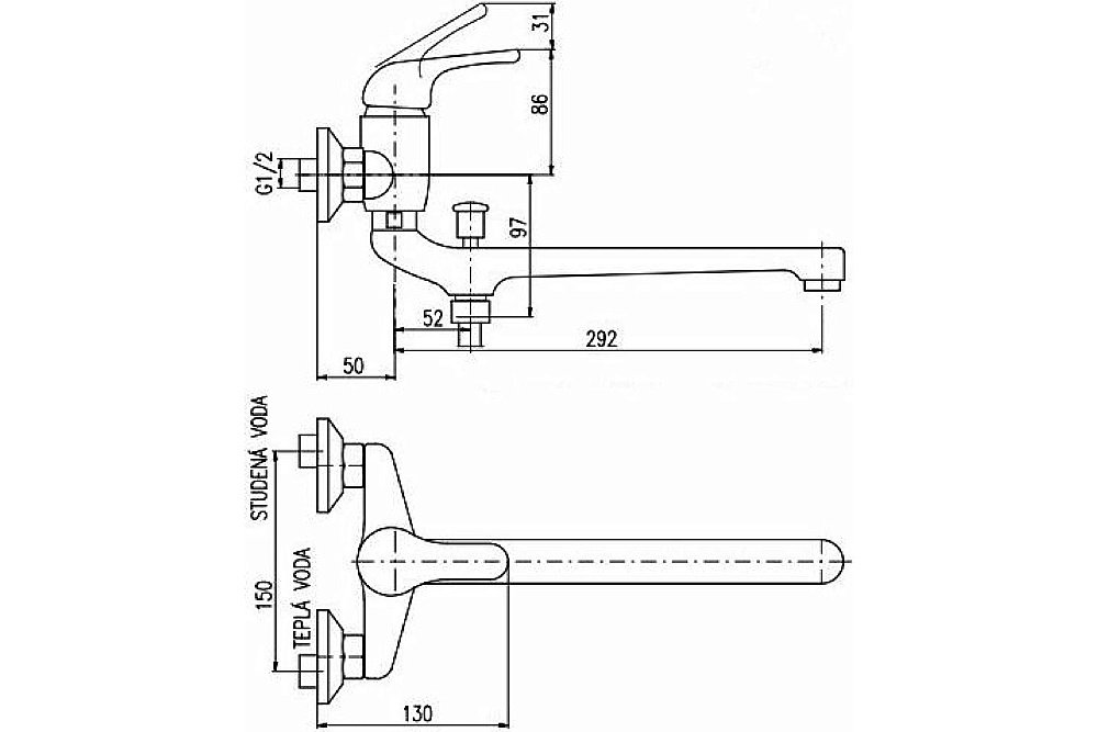 Смеситель для ванны RAV-Slezak SAZAVA SA057.5 хром купить в интернет-магазине сантехники Sanbest