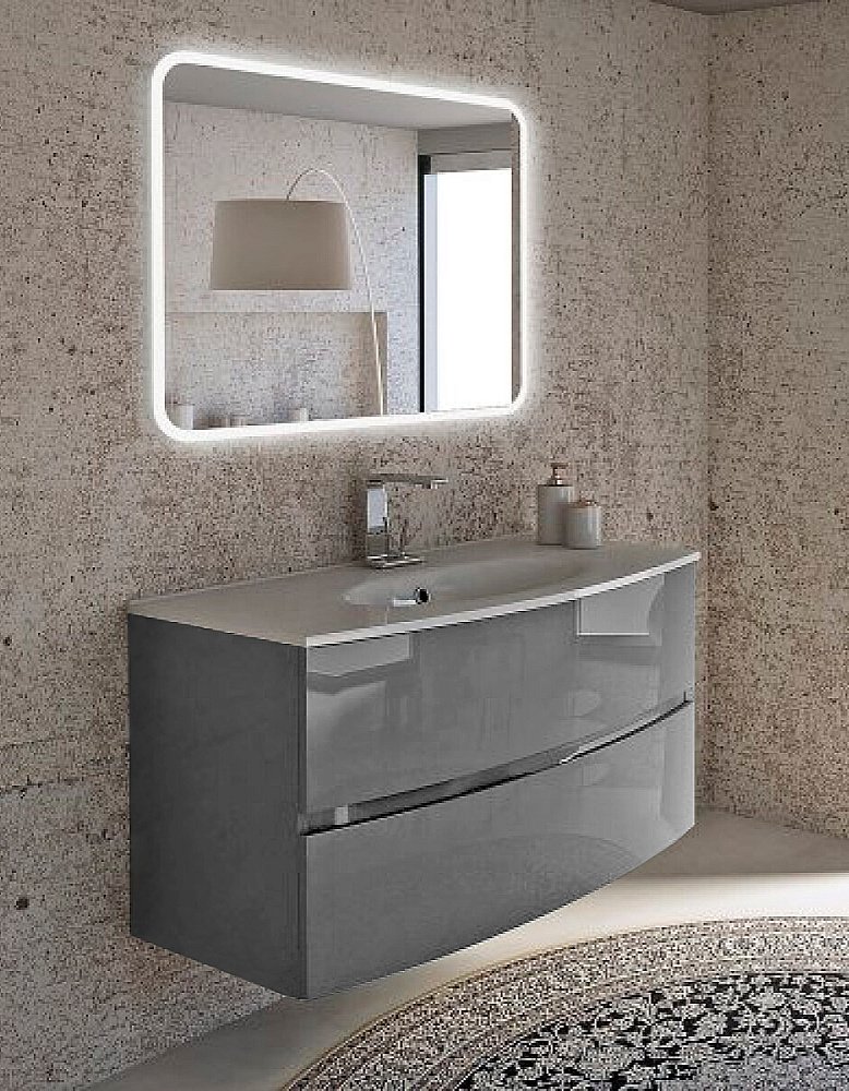 Тумба с раковиной Cezares DALILA 100 Grigio lucido для ванной в интернет-магазине Sanbest