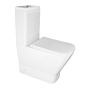 Унитаз напольный Azario Joy AZ-2168-UQ3 белый, безободковый, с бачком, с крышкой микролифт, слив торнадо купить в интернет-магазине Sanbest