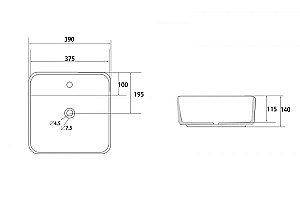 Раковина накладная ABBER Rechteck AC2215 белая купить в интернет-магазине Sanbest