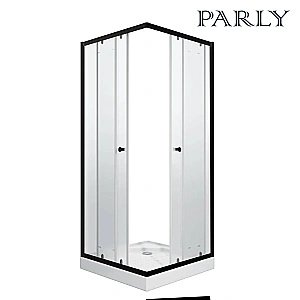 Душевой уголок Parly ZFQ81B 80x80 стекло матовое/профиль черный купить в интернет-магазине Sanbest