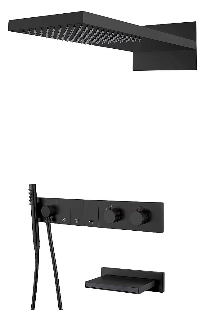 Душевая система Boheme Zodiac 133-2-B черная матовая купить в интернет-магазине сантехники Sanbest