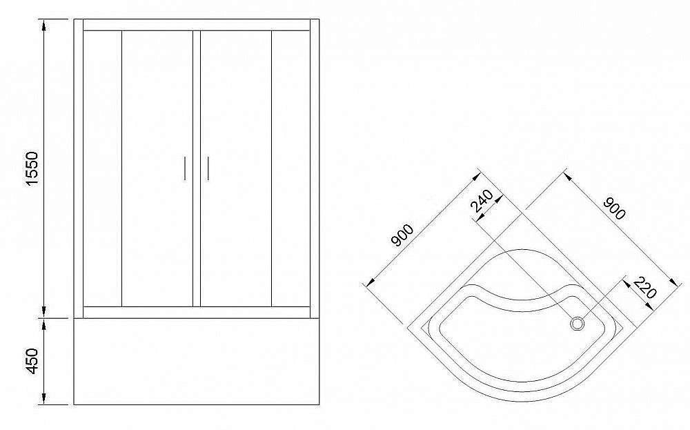 Душевой уголок Royal Bath RB90BK-T 90х90 прозрачный купить в интернет-магазине Sanbest
