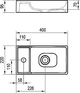 Раковина Ravak VEDA SLIM XJX01240000 купить в интернет-магазине Sanbest