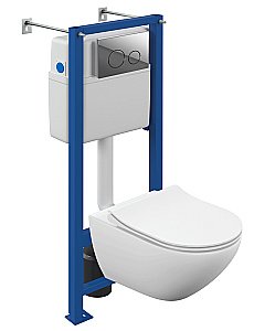 Унитаз с инсталляцией Cersanit Street Fusion Vortex 64578 с крышкой микролифт, безободковый купить в интернет-магазине Sanbest