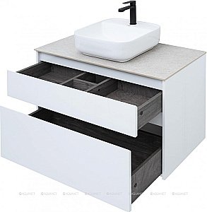 Тумба с раковиной Aquanet Nova Lite 90 белый (2 ящика) для ванной в интернет-магазине Sanbest