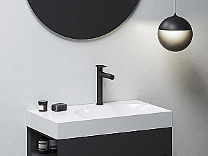 Смеситель для раковины Ravak Spring SG 014.20BL X070543 черный купить в интернет-магазине сантехники Sanbest