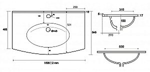Тумба с раковиной Cezares COMFORT 101 42194 100 Nero Lucido для ванной в интернет-магазине Sanbest