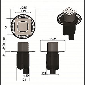 Душевой трап BERGES PLATZ Norma 092059 золото купить в интернет-магазине Sanbest