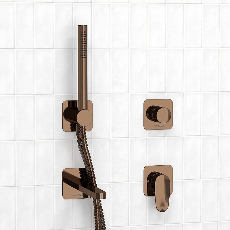 Смеситель для ванны WasserKRAFT Asphe SET2856 розовое золото купить в интернет-магазине сантехники Sanbest