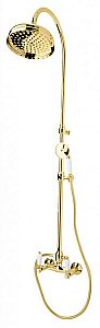 Душевая система Cezares FIRST-CD-30-03/24-Bi золото 24 карат/ручки белые купить в интернет-магазине сантехники Sanbest