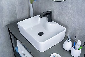 Раковина накладная Gid Geometrico 48 N9091 51176 белая купить в интернет-магазине Sanbest