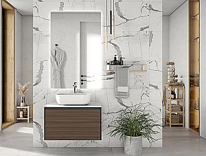 Мебель для ванной Cersanit GRANDE 80 со столешницей, бежевая черный орех для ванной в интернет-магазине Sanbest