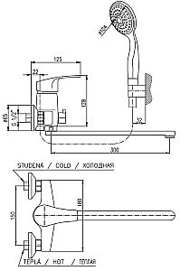 Смеситель для ванны RAV-Slezak KONGO K053.5/1 хром купить в интернет-магазине сантехники Sanbest