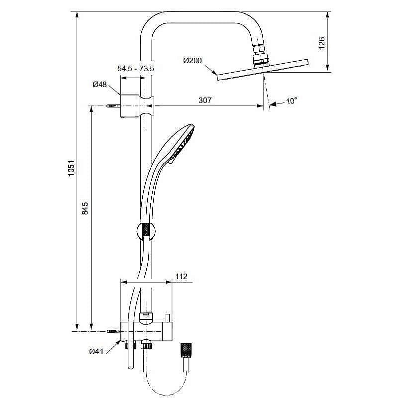 Душевая система Ideal Standard IdealRain Eco A6281AA купить в интернет-магазине сантехники Sanbest
