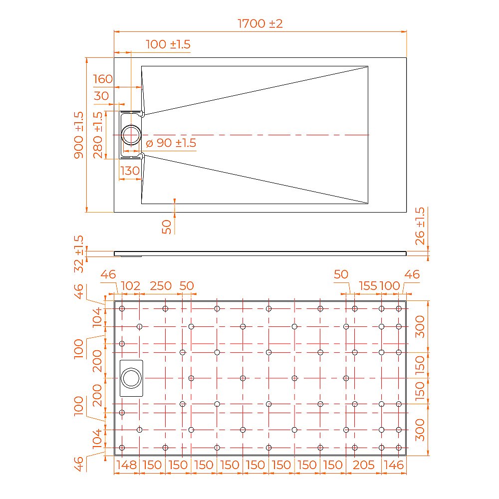 Душевой поддон RGW TUS-W 553702917-01 90x170 белый купить в интернет-магазине Sanbest