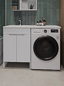 Тумба с раковиной Orange Kandy 120 OPKD-120TUW белый глянец для ванной в интернет-магазине Sanbest