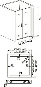 Душевая дверь Good Door FANTASY SD-90-C-CH стекло прозрачное купить в интернет-магазине Sanbest