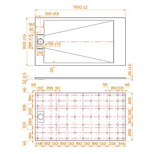 Душевой поддон RGW TUS-W 553702917-01 90x170 белый купить в интернет-магазине Sanbest