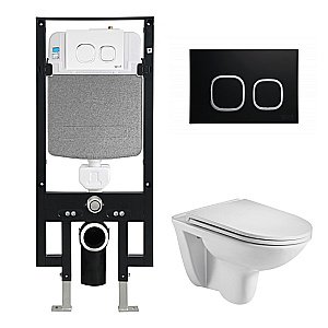 Унитаз с инсталляцией WeltWasser AMBERG 497 + BAARBACH 004 GL-WT + AMBERG RD-BL купить в интернет-магазине Sanbest