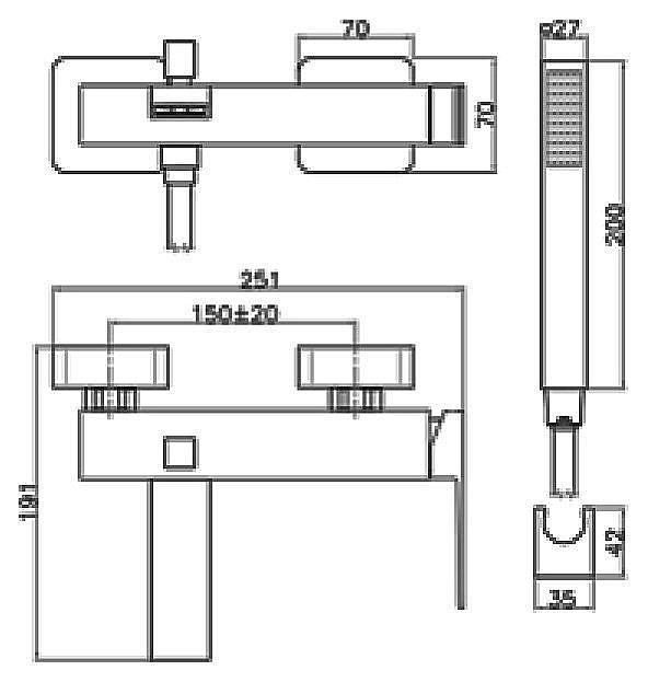 Смеситель для ванны Webert Pegaso PE850101015 купить в интернет-магазине сантехники Sanbest