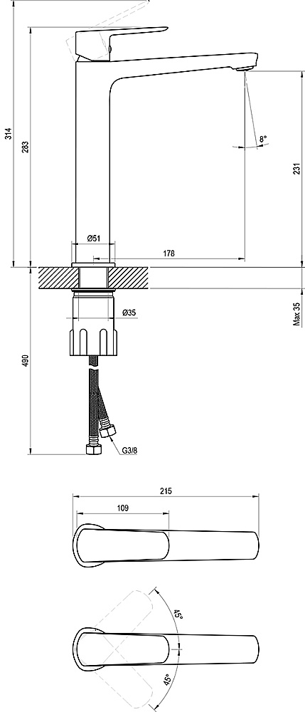 Смеситель для раковины Ravak Life LF 015.00CR X070472 хром купить в интернет-магазине сантехники Sanbest