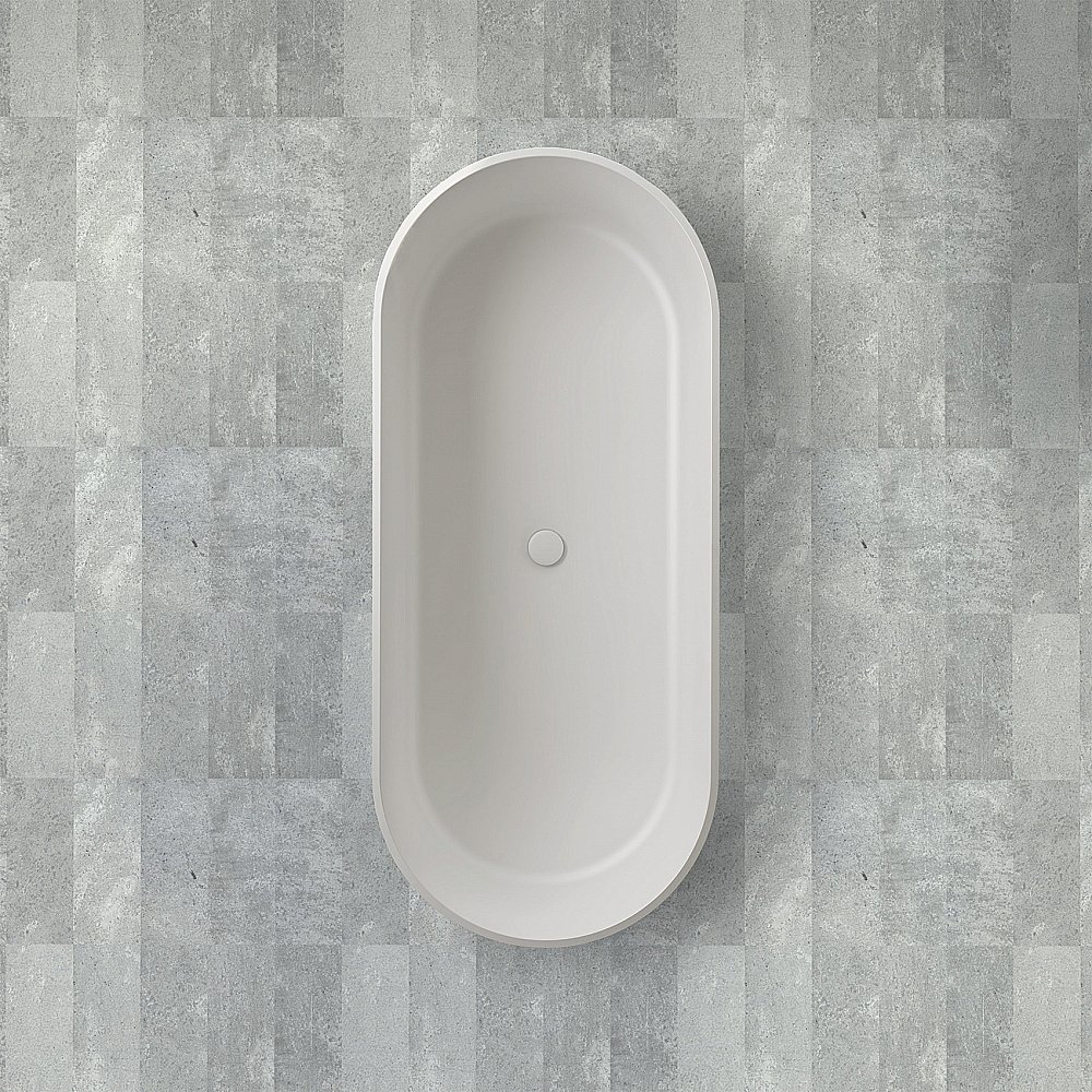 Ванна из искусственного камня ABBER Stein AS9607 170х75 белая матовая купить в интернет-магазине Sanbest