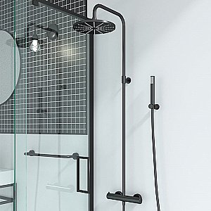 Душевая система PAINI Cox 78PZ689TH черная матовая купить в интернет-магазине сантехники Sanbest