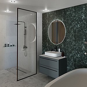 Тумба с раковиной LA FENICE Elba Grigio TWIN 90 серая/столешница белая для ванной в интернет-магазине Sanbest