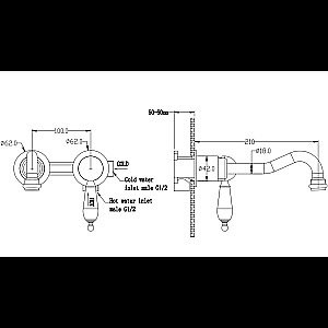 Смеситель для раковины Boheme Tradizionale Oro 287 золото купить в интернет-магазине сантехники Sanbest