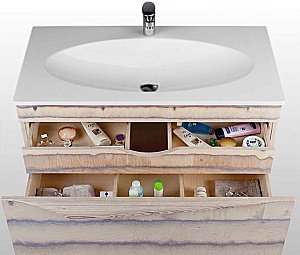 Тумба с раковиной Aqwella Papyrus-wood 100 Pap-w.01.10 светлое дерево для ванной в интернет-магазине Sanbest