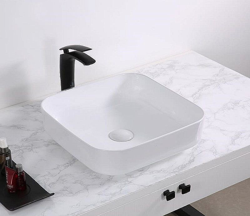 Раковина накладная Ceramalux N 39 D1303 белая купить в интернет-магазине Sanbest