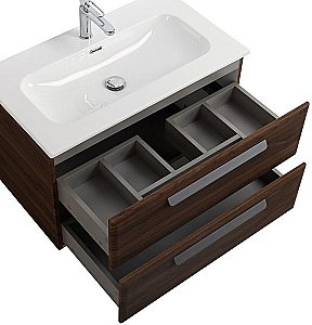 Тумба с раковиной Cezares ECO-CER-N 80 ECO-CER-N-800-2C-SO-NCS-P орех шоколад софт для ванной в интернет-магазине Sanbest