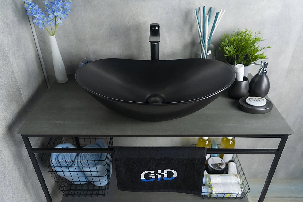 Раковина накладная Gid Lago 61 Bm9811 53337 черная матовая купить в интернет-магазине Sanbest