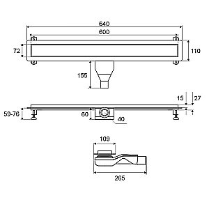 Душевой трап Excellent Stilio 60 INEX.1515.600.P.SNP хром купить в интернет-магазине Sanbest