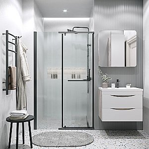 Душевая дверь Grossman Pragma 100 100.K33.03.100.21.02 стекло шиншилла/профиль черный матовый купить в интернет-магазине Sanbest