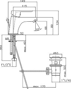 Смеситель для раковины Webert Sax Evolution SE830102740 белый матовый купить в интернет-магазине сантехники Sanbest
