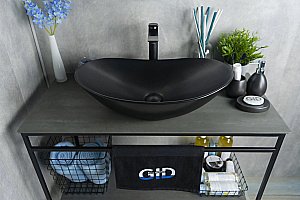 Раковина накладная Gid Lago 61 Bm9811 53337 черная матовая купить в интернет-магазине Sanbest