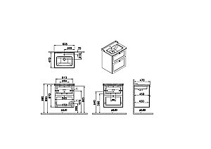 Тумба с раковиной VitrA Root Classic 68848 60 матовый белый для ванной в интернет-магазине Sanbest